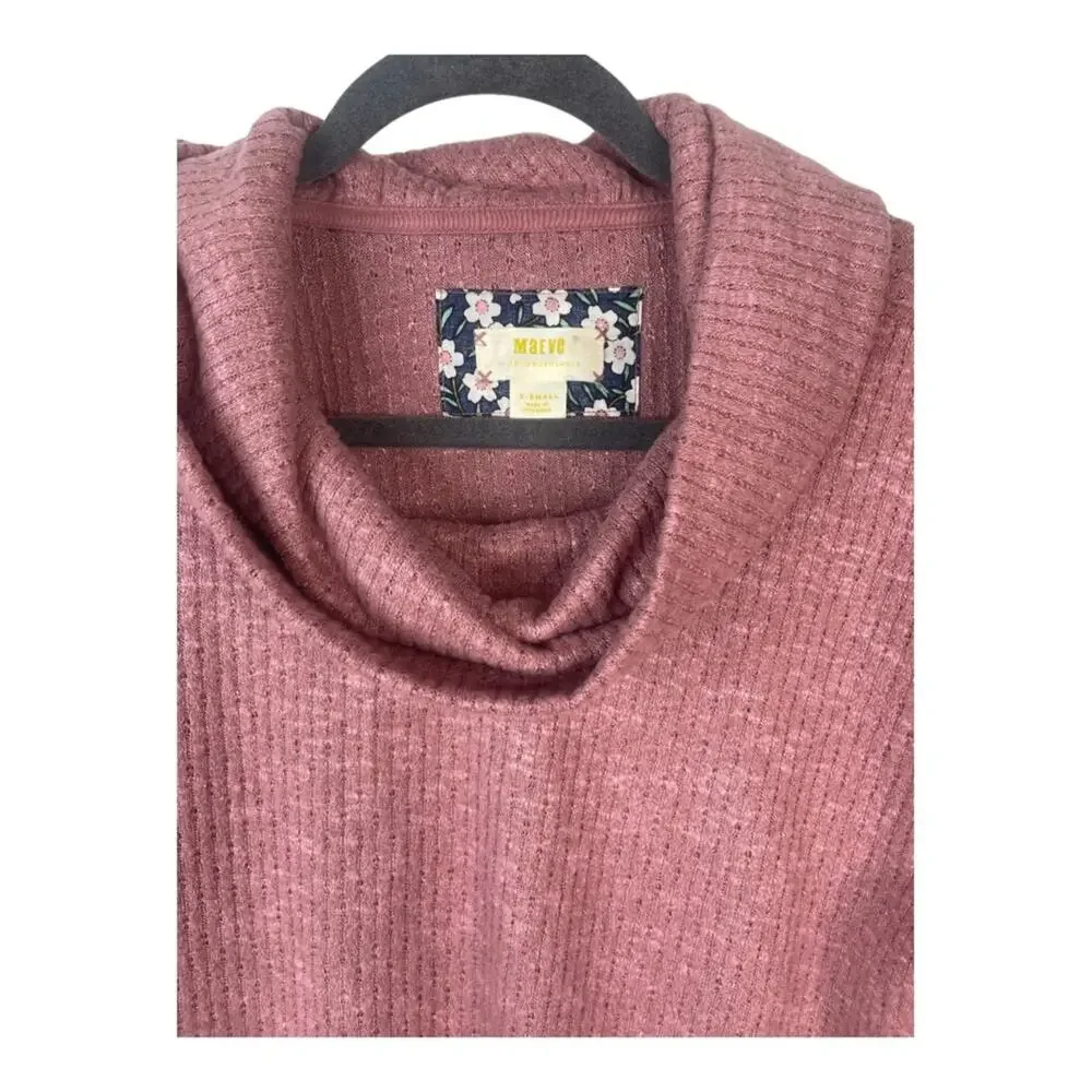 Maeve Anthropologie Addie Sweater Top Ruffled Ribbed Preppy Casual Boho Cozy XS